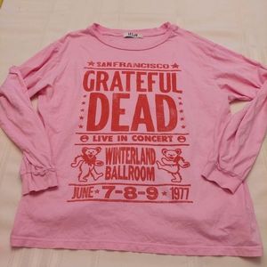 Anthropologie Pink Grateful Dead Long Sleeve Tee